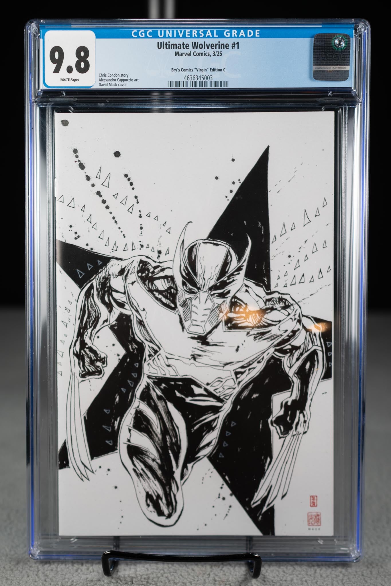 Ultimate Wolverine #1 – David Mack – Black & White Variant – Print Run 175 – CGC 9.8