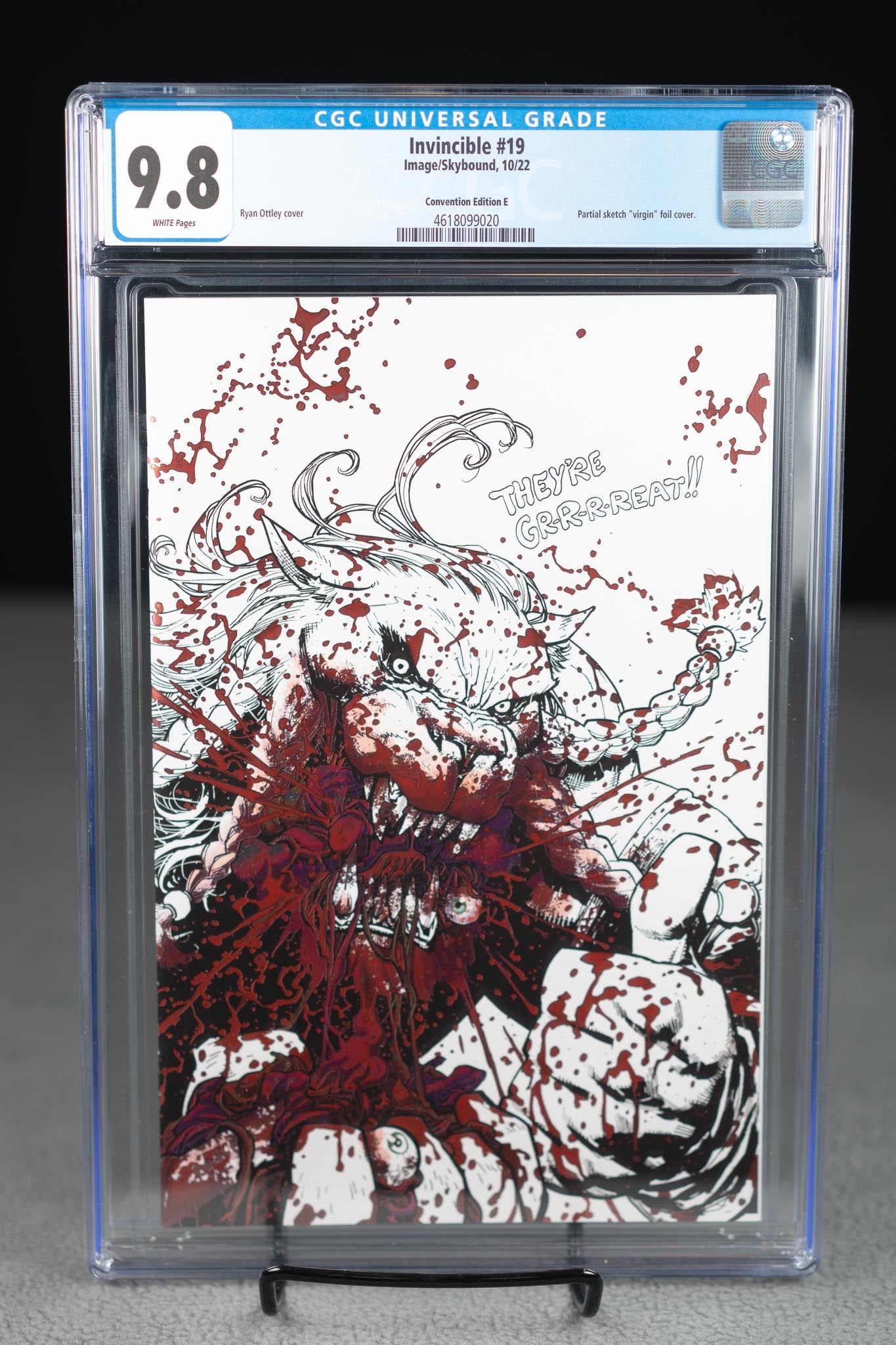 Invincible #19 – Ryan Ottley – Blood Splash Foil Sketch – NYCC Exclusive – Print Run 125 – CGC 9.8 Cover E
